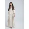 Ensemble Robe et pantalon en lin à rayures couleur sable - Estelle