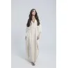 Ensemble Robe et pantalon en lin à rayures couleur sable - Estelle