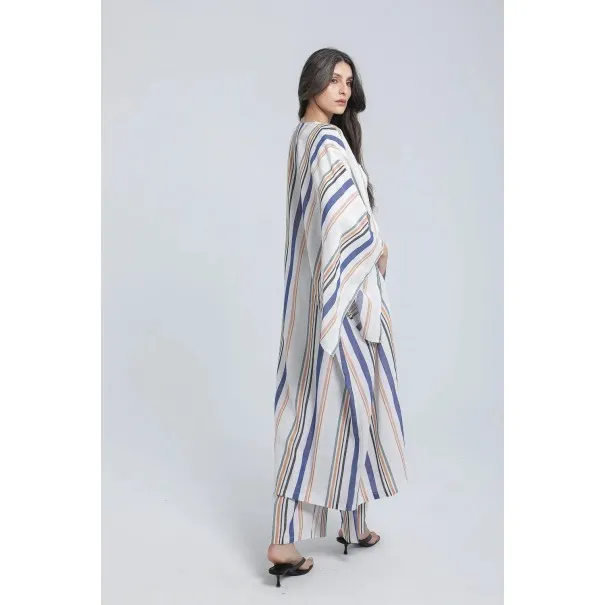 KIMONO EN LIN RAYÉ - Estelle