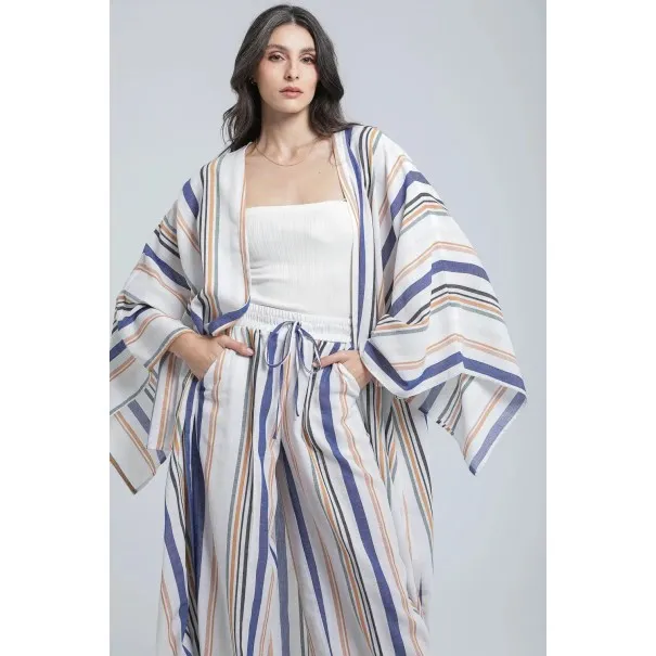 PANTALON EN LIN RAYÉ - Estelle