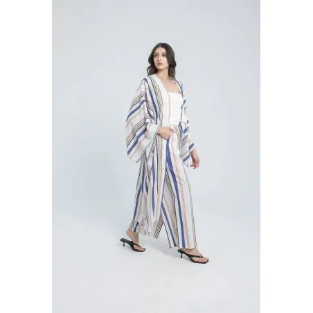 PANTALON EN LIN RAYÉ - Estelle