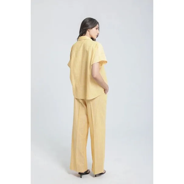Pantalon large en lin rayé - Estelle Pantalon large en lin rayé - Estelle