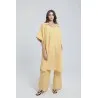 Pantalon large en lin rayé - Estelle