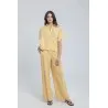 Pantalon large en lin rayé - Estelle