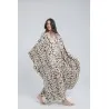 Robe longue en lin imprimé feuillage - Estelle