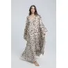 Robe longue en lin imprimé feuillage - Estelle
