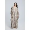 Robe longue en lin imprimé feuillage - Estelle