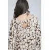 Robe longue en lin imprimé feuillage - Estelle