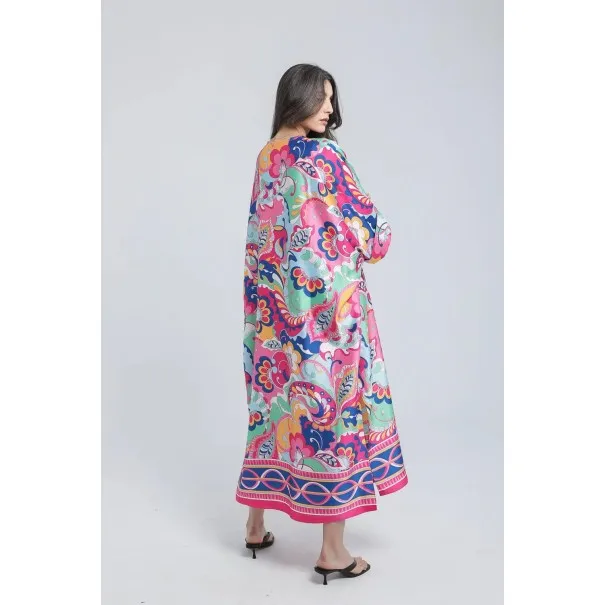 Robe mi longue en Satin Imprimé - Estelle Robe mi longue en Satin Imprimé - Estelle