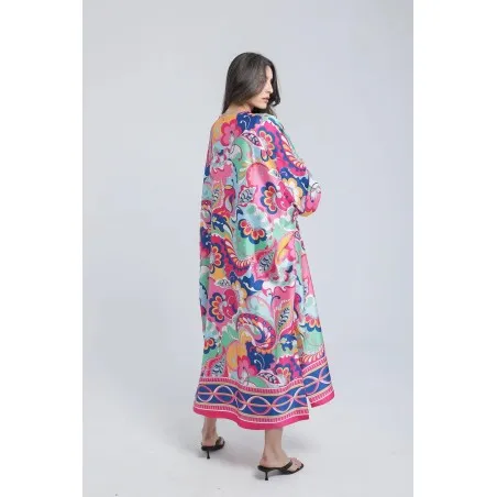 Robe mi longue en Satin Imprimé - Estelle