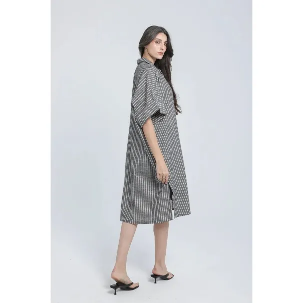 Robe tunique en lin rayé - Estelle