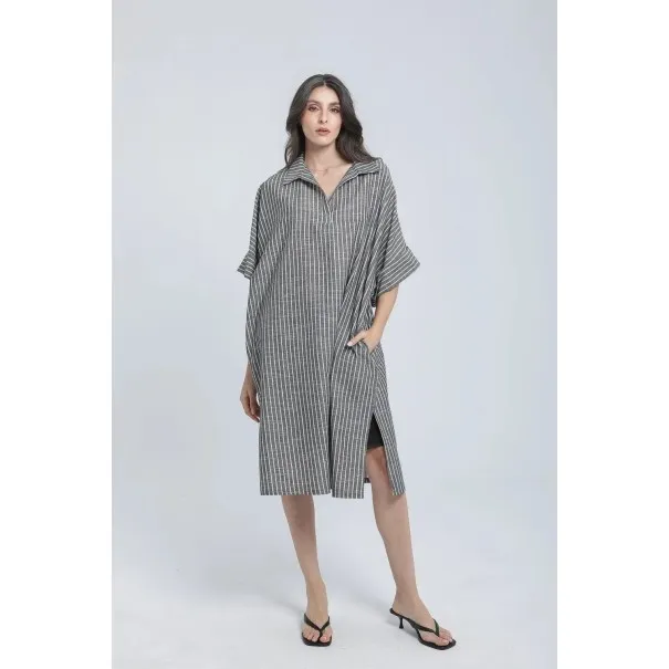 Robe tunique en lin rayé - Estelle