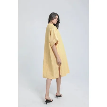 Robe tunique en lin rayé - Estelle