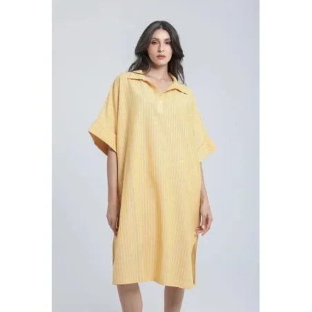Robe tunique en lin rayé - Estelle