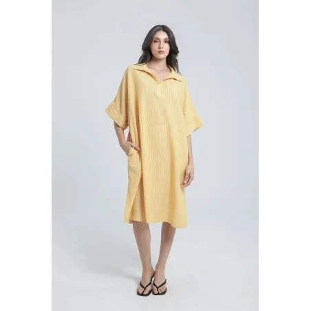 Robe tunique en lin rayé - Estelle