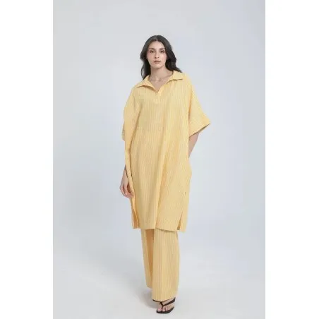 Robe tunique en lin rayé - Estelle