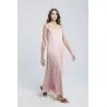 Robe longue évasée à bretelles en viscose - Estelle