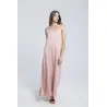 Robe longue évasée à bretelles en viscose - Estelle