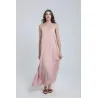 Robe longue évasée à bretelles en viscose - Estelle