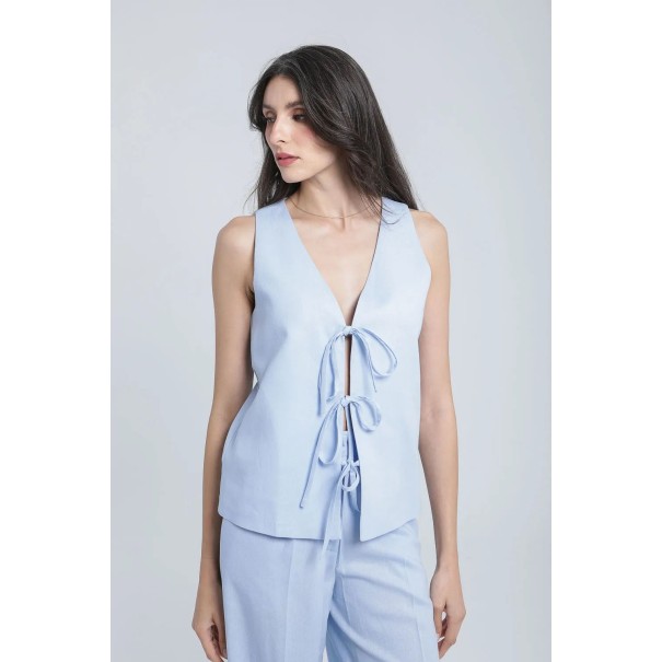 Veste à lanières en lin - Estelle