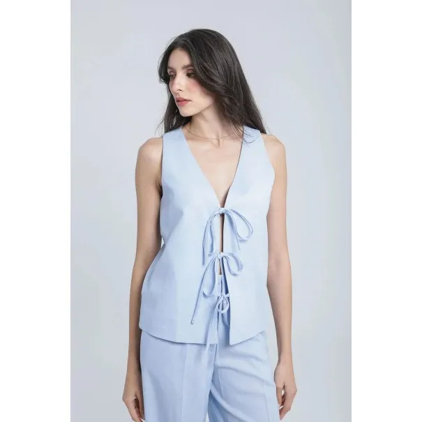 Veste à lanières en lin - Estelle
