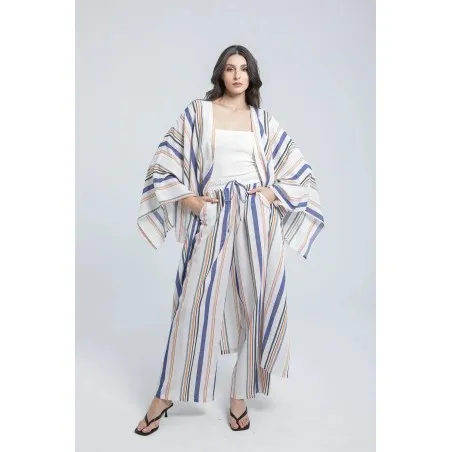 ENSEMBLE EN LIN RAYÉ - Estelle