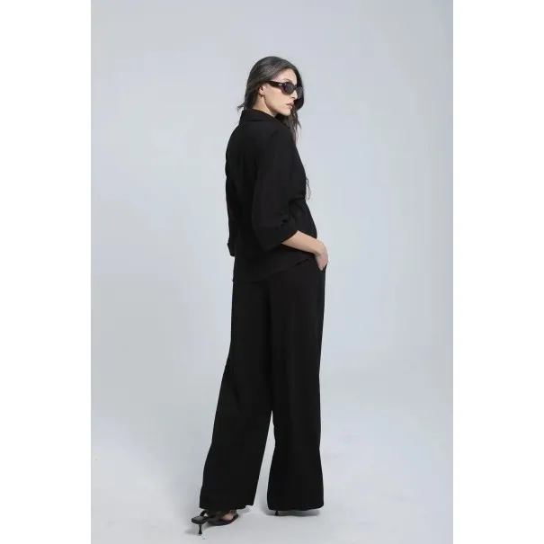 Ensemble fluide avec chemise à cordon et pantalon large - Estelle Ensemble fluide avec chemise à cordon et pantalon large - Estelle