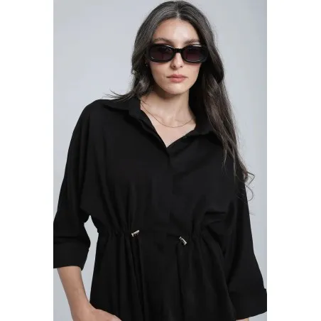 Ensemble fluide avec chemise à cordon et pantalon large - Estelle