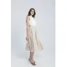 Jupe midi en lin couleur sable - Estelle