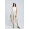 Jupe midi en lin couleur sable - Estelle