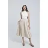 Jupe midi en lin couleur sable - Estelle