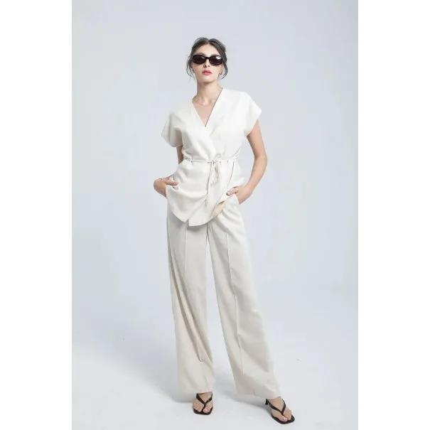 ENSEMBLE KIMONO & PANTALON EN LIN - Estelle