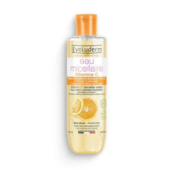 Eau Micellaire evoluderm  VITAMINE C PEAUX TERNES - evoluderm