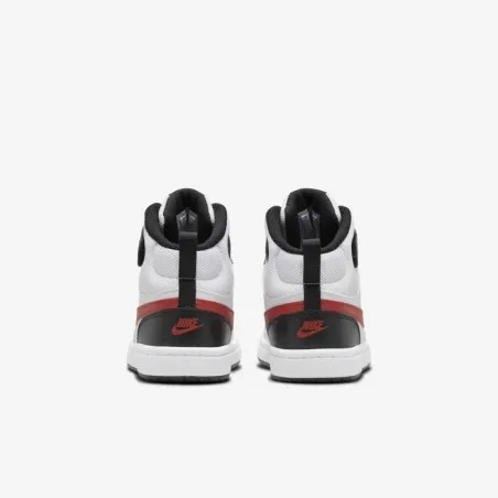 Nike Enfant – Nike Court Borough Mid 2 – Blanc/Noir/Rouge université - NIKE