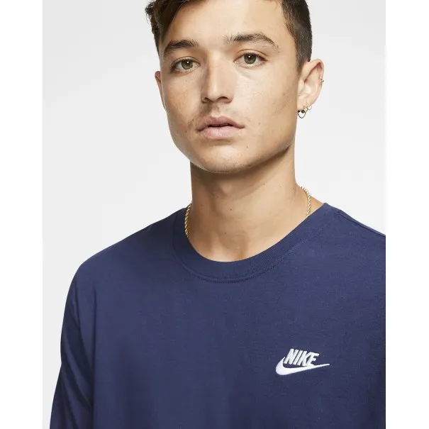 Nike Homme – Club Nike Sportswear T-shirt – bleu marine/blanc - NIKE
