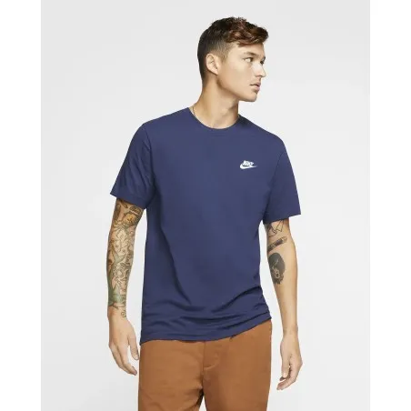 Nike Homme – Club Nike Sportswear T-shirt – bleu marine/blanc - NIKE