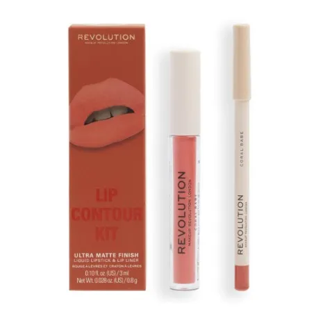 Lipstick REVOLUTION  LIP SET LIP CONTOUR-CORAL BABE - REVOLUTION