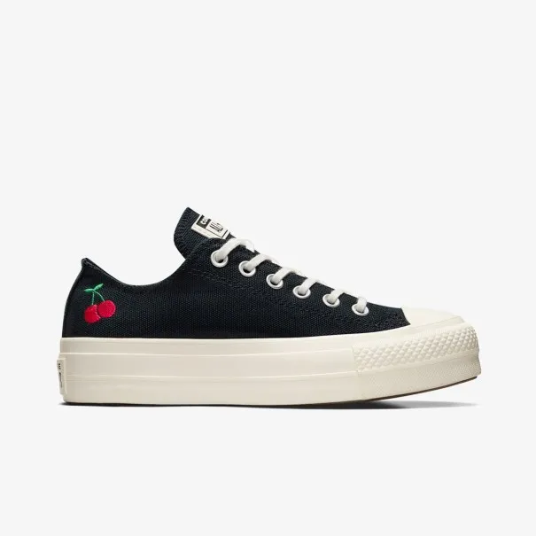 Converse Femme – Women’s Chuck Taylor All Star Lift OX “Cherries” – Noir - CONVERSE