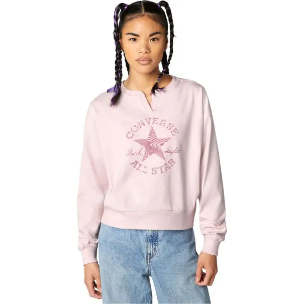 Converse Femme – Sweat-shirt ras du cou avec patch Chuck Taylor – À peine rose - CONVERSE