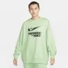 Nike Femme – Sweat-shirt ras du cou en polaire surdimensionné Nike – Vert vapeur/noir - NIKE