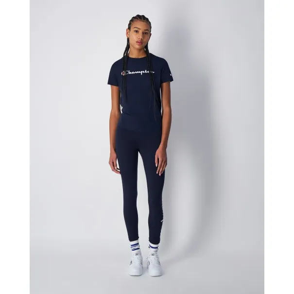 Champion – T-shirt à col rond Champion pour femme – Bleu marine - CHAMPION