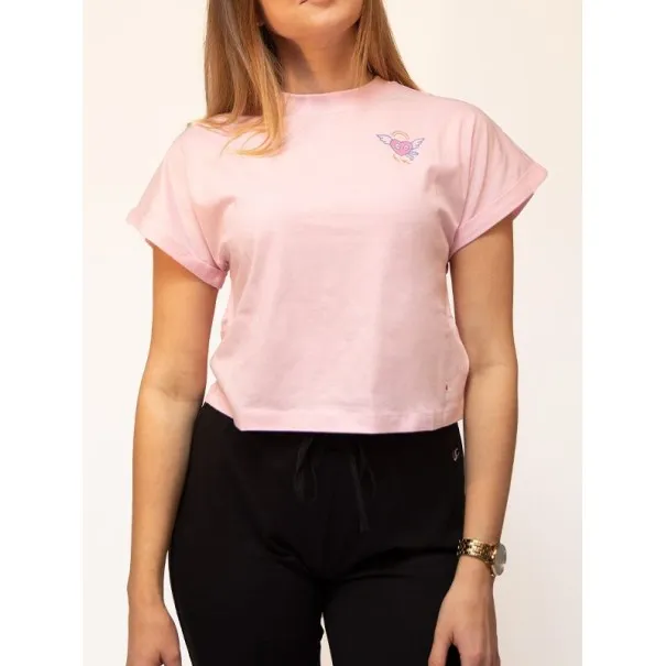 Champion -T-shirt de sport à manches courtes pour fille – Rose minimaliste - CHAMPION