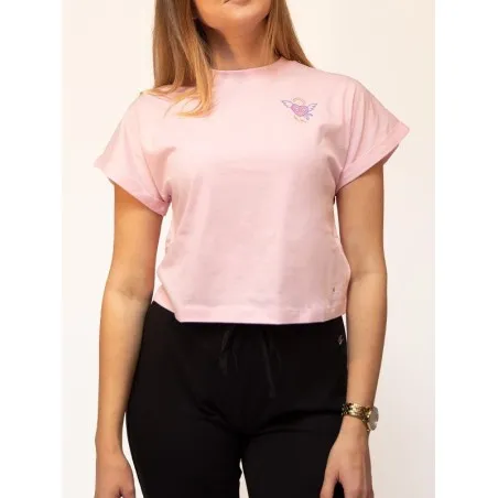 Champion -T-shirt de sport à manches courtes pour fille – Rose minimaliste - CHAMPION