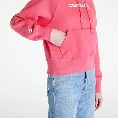 Converse Femme – Converse Wordmark Fleece Pullover Hoodie – Rose - CONVERSE