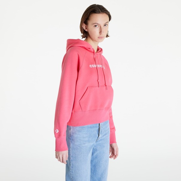 Converse Femme – Converse Wordmark Fleece Pullover Hoodie – Rose - CONVERSE
