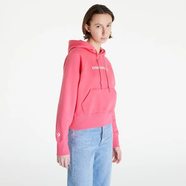 Converse Femme – Converse Wordmark Fleece Pullover Hoodie – Rose - CONVERSE