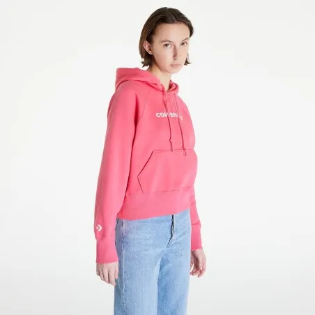 Converse Femme – Converse Wordmark Fleece Pullover Hoodie – Rose - CONVERSE