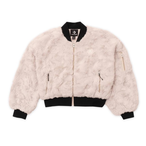Converse Femme – Blouson aviateur en fausse fourrure – Rose - CONVERSE