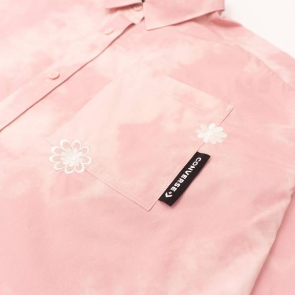 Converse Femme – Chemise tissée à manches longues – Rose - CONVERSE
