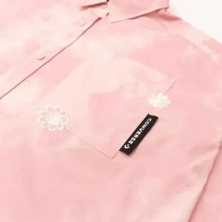 Converse Femme – Chemise tissée à manches longues – Rose - CONVERSE